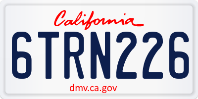 CA license plate 6TRN226