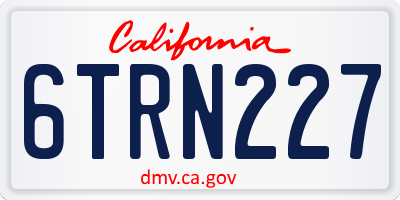 CA license plate 6TRN227