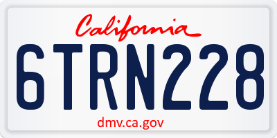 CA license plate 6TRN228