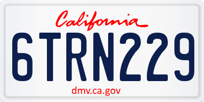 CA license plate 6TRN229