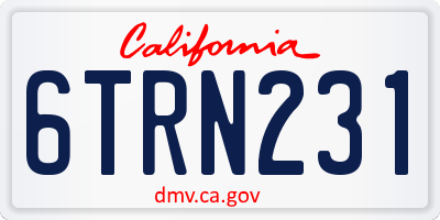 CA license plate 6TRN231