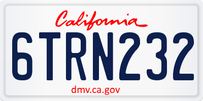CA license plate 6TRN232