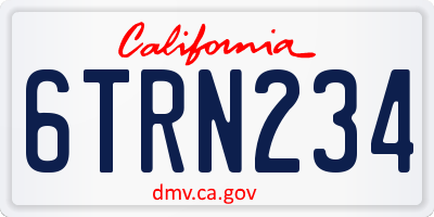 CA license plate 6TRN234