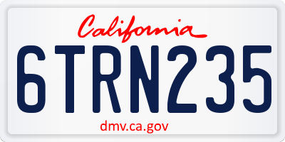 CA license plate 6TRN235