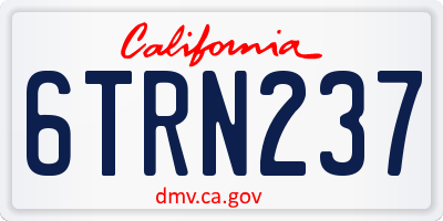 CA license plate 6TRN237