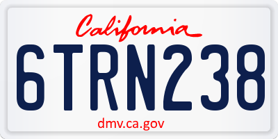 CA license plate 6TRN238