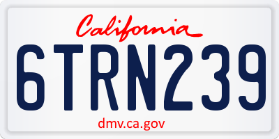 CA license plate 6TRN239