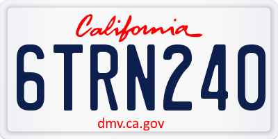 CA license plate 6TRN240