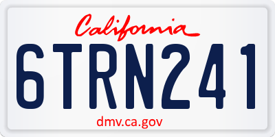 CA license plate 6TRN241