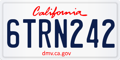 CA license plate 6TRN242
