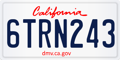 CA license plate 6TRN243