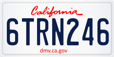 CA license plate 6TRN246