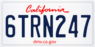 CA license plate 6TRN247