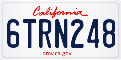 CA license plate 6TRN248