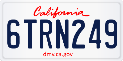 CA license plate 6TRN249