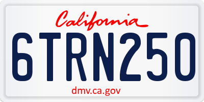 CA license plate 6TRN250