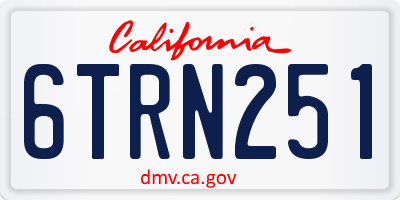 CA license plate 6TRN251