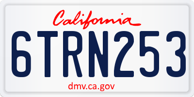 CA license plate 6TRN253