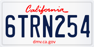 CA license plate 6TRN254