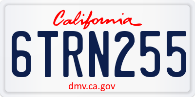 CA license plate 6TRN255