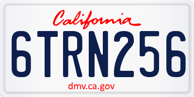 CA license plate 6TRN256