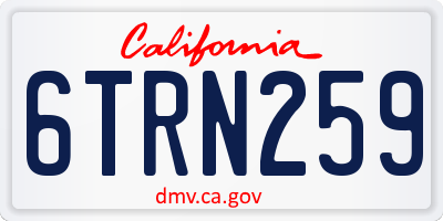CA license plate 6TRN259