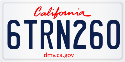 CA license plate 6TRN260