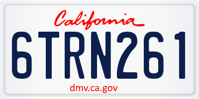 CA license plate 6TRN261