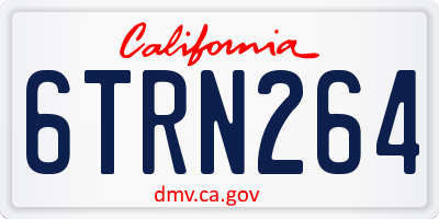 CA license plate 6TRN264