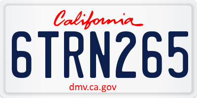 CA license plate 6TRN265