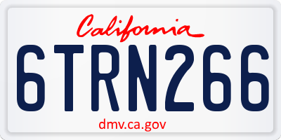 CA license plate 6TRN266