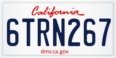 CA license plate 6TRN267