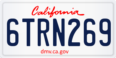 CA license plate 6TRN269