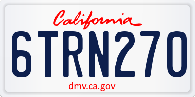 CA license plate 6TRN270