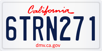CA license plate 6TRN271