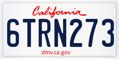 CA license plate 6TRN273