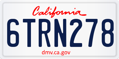 CA license plate 6TRN278