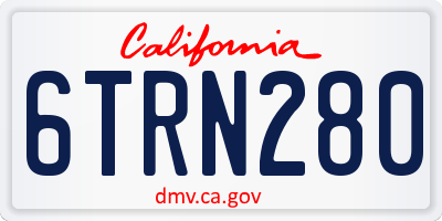 CA license plate 6TRN280