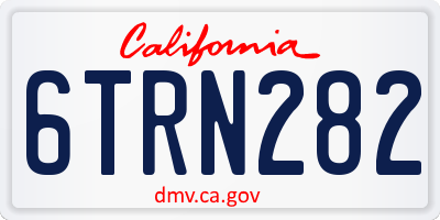 CA license plate 6TRN282