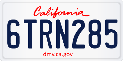 CA license plate 6TRN285