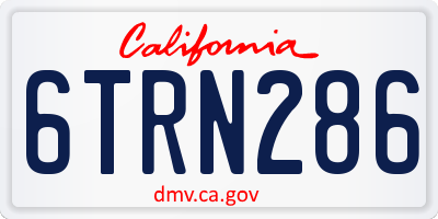 CA license plate 6TRN286