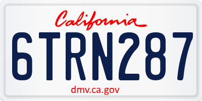 CA license plate 6TRN287