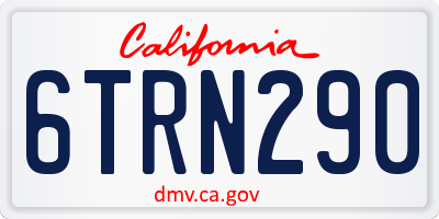 CA license plate 6TRN290