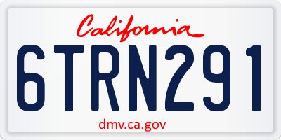 CA license plate 6TRN291