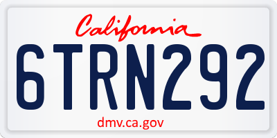 CA license plate 6TRN292