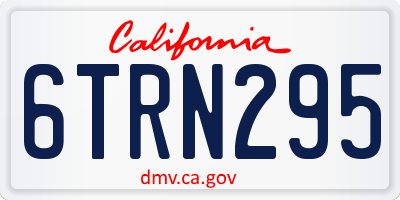 CA license plate 6TRN295
