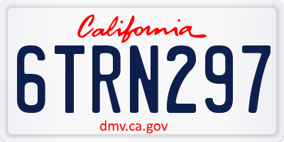 CA license plate 6TRN297