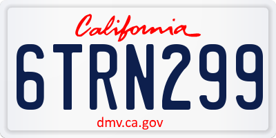 CA license plate 6TRN299