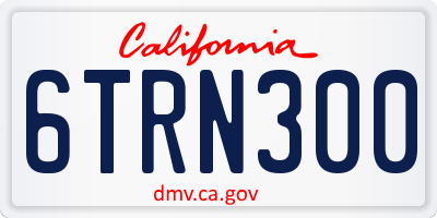 CA license plate 6TRN300