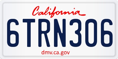 CA license plate 6TRN306
